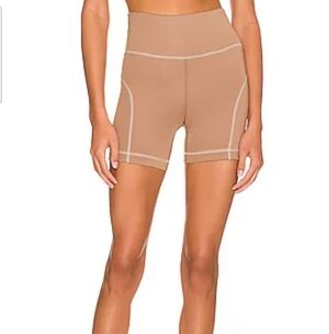 TAN + LINES Del Mar Biker Short in Latte REVOLVE. Size S NWOT